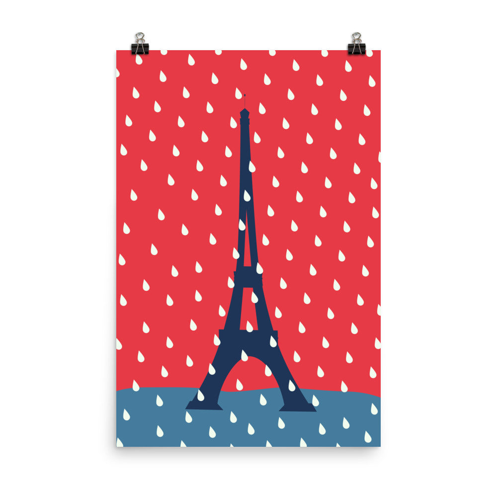Eiffel Tower under the rain | Giclée Print