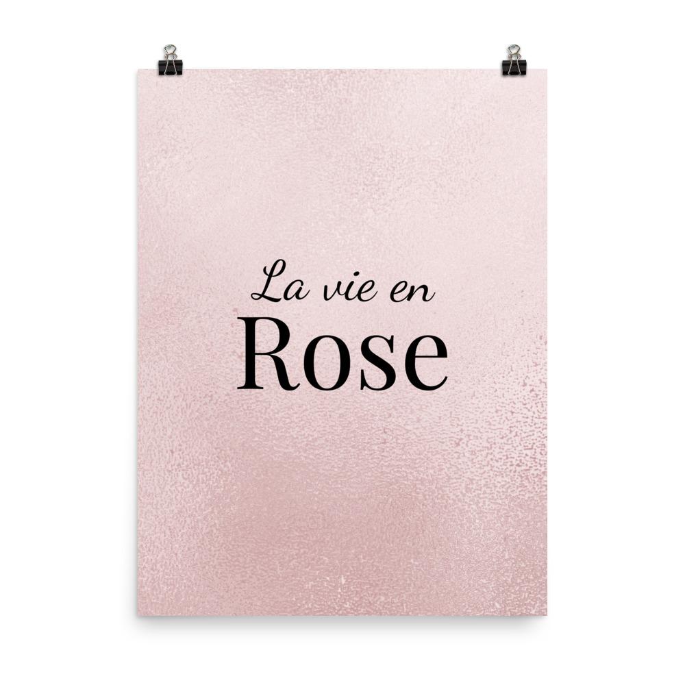 La Vie en Rose Pink | Typography Art Poster - Poster from Ainsi Hardi Paris France