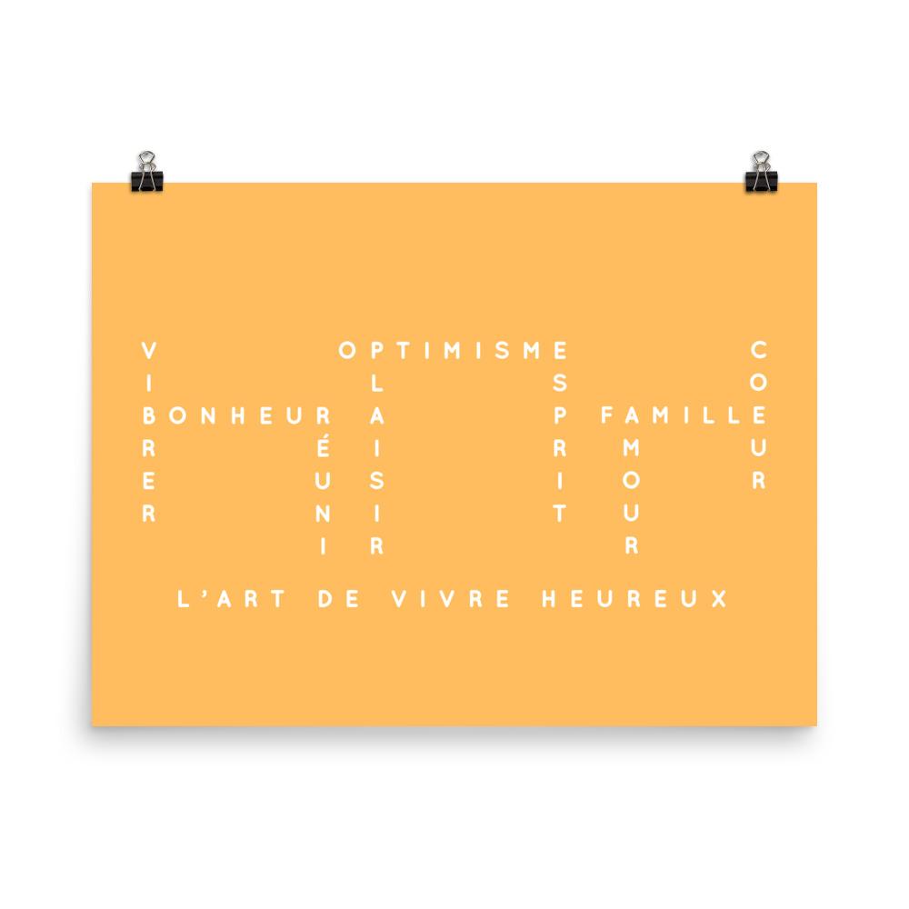 Yellow Gold Art de Vivre | Typography Poster - Poster from Ainsi Hardi Paris France
