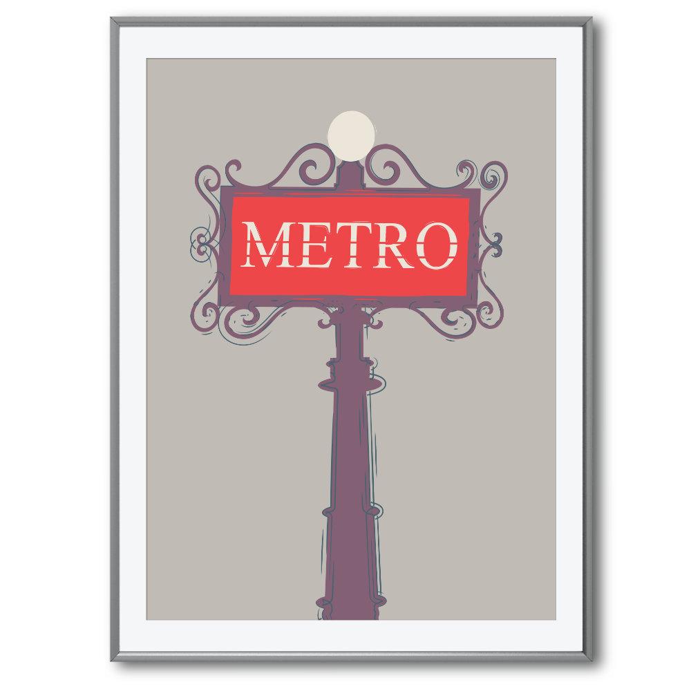 Metro Sign in Paris | Giclée Print - Poster from Ainsi Hardi Paris France