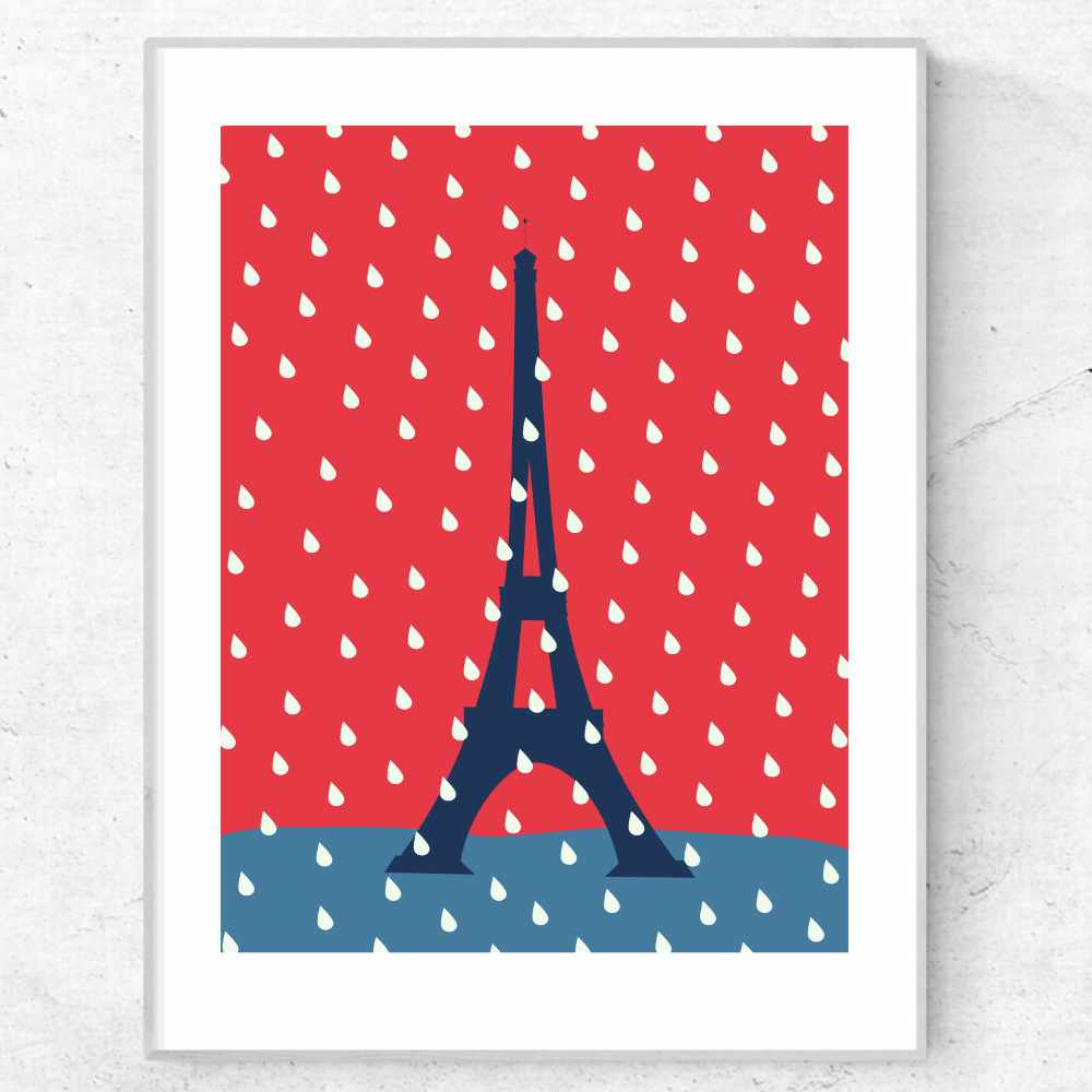 Tour Eiffel sous la pluie | Impression Giclée