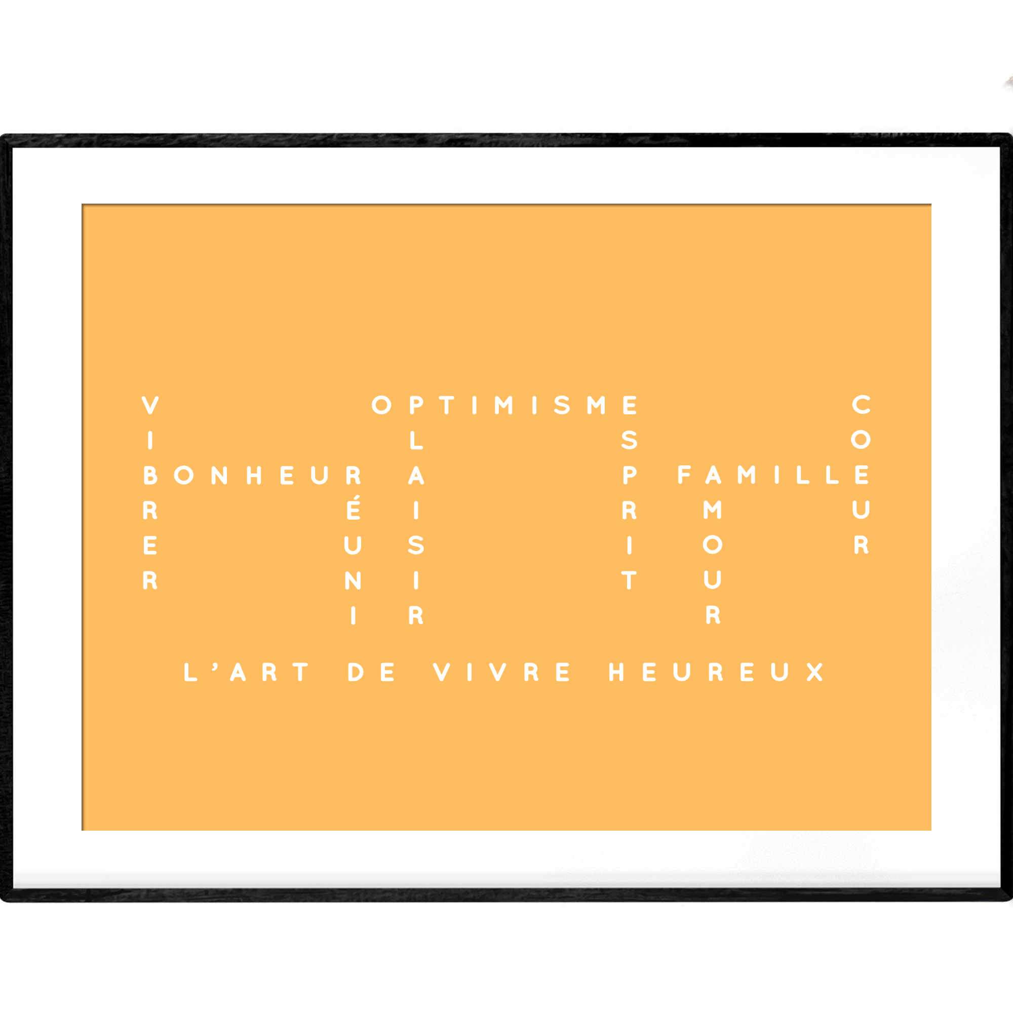 Yellow Gold Art de Vivre | Typography Poster - Poster from Ainsi Hardi Paris France
