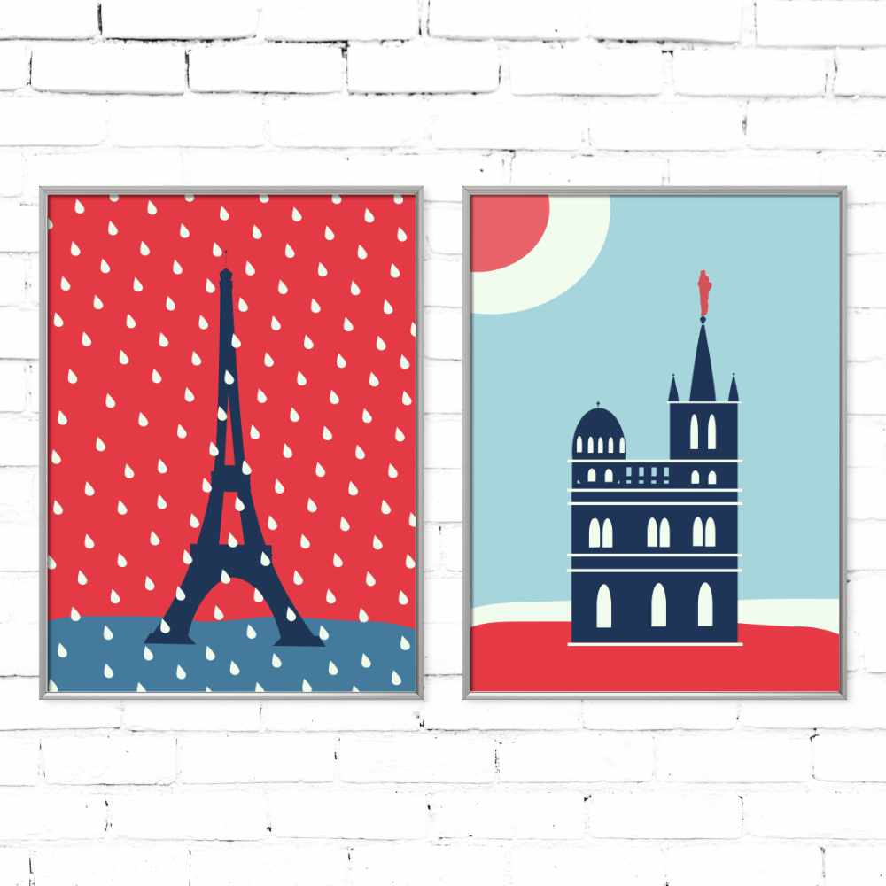 Tour Eiffel sous la pluie | Impression Giclée