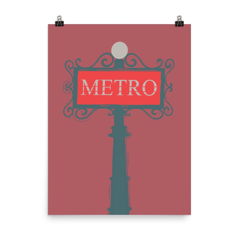 Metro Sign in Paris | Giclée Print - Poster from Ainsi Hardi Paris France