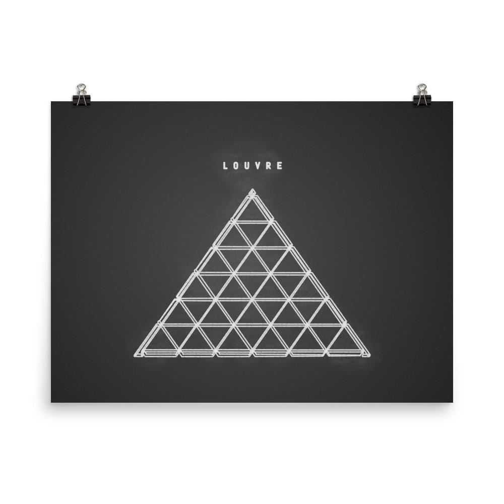 Louvre Museum | Black and White Line Giclée Print - Poster from Ainsi Hardi Paris France