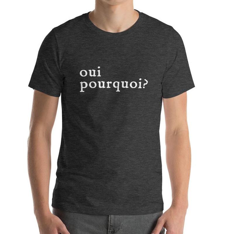 Oui Pourquoi | Men's Short-Sleeve Grey T-Shirt - Men's T-Shirt from Ainsi Hardi Paris France