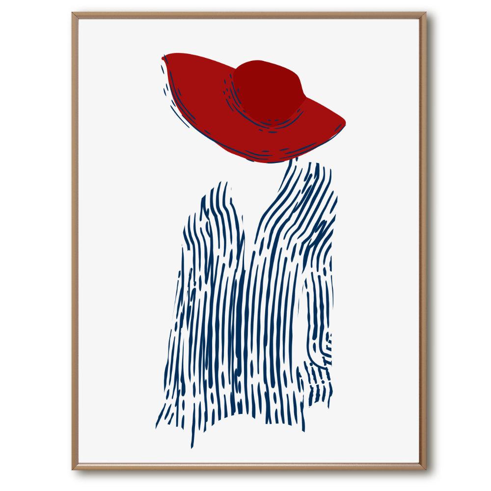 Fille française with a Red Hat | Giclée Print - Poster from Ainsi Hardi Paris France