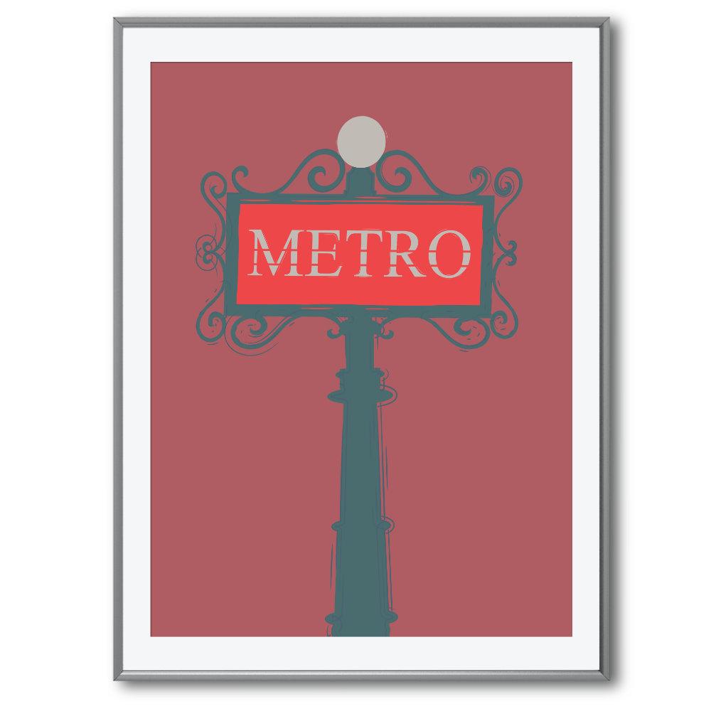 Metro Sign in Paris | Giclée Print - Poster from Ainsi Hardi Paris France